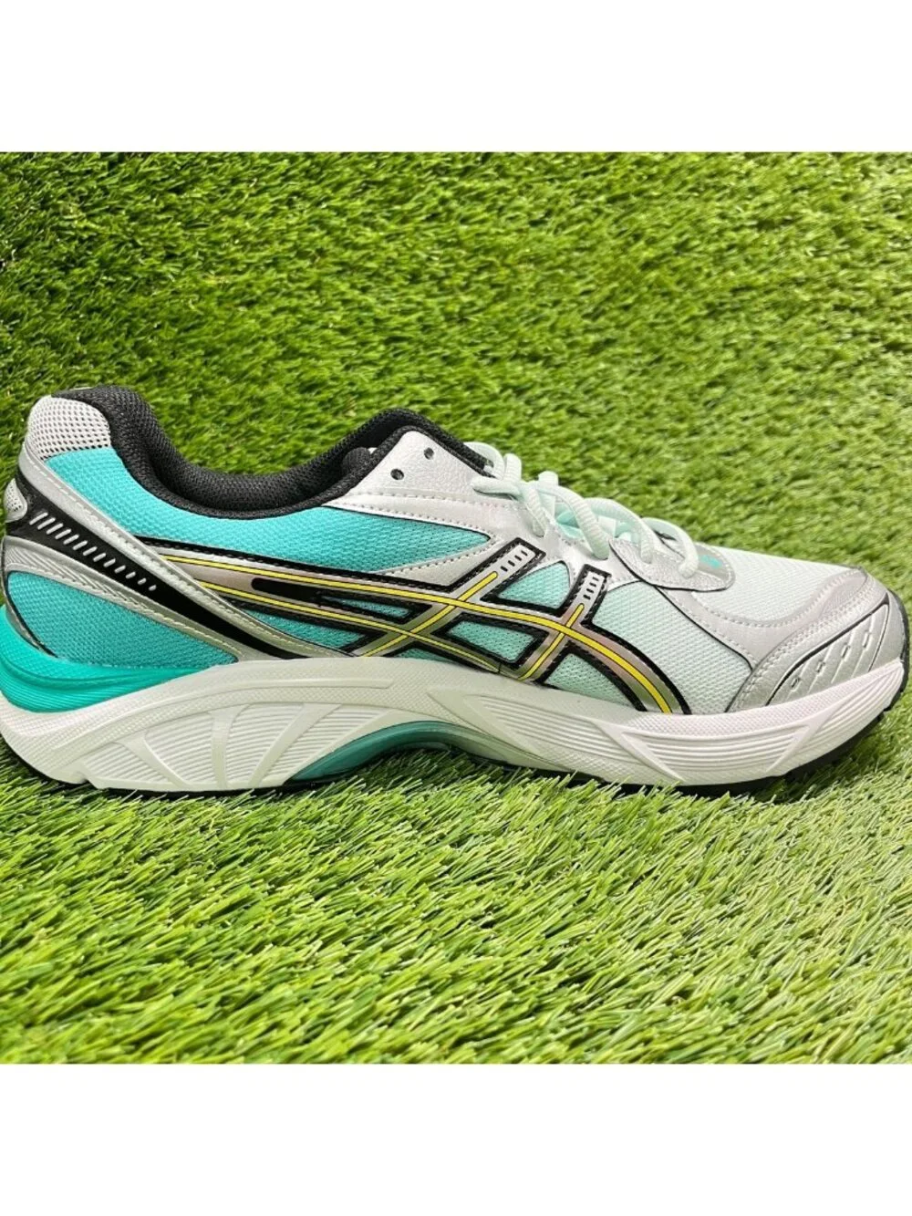 Asics GT-2160 Mens Size 12 Silver Teal Gold Athletic Running Shoes Sneakers